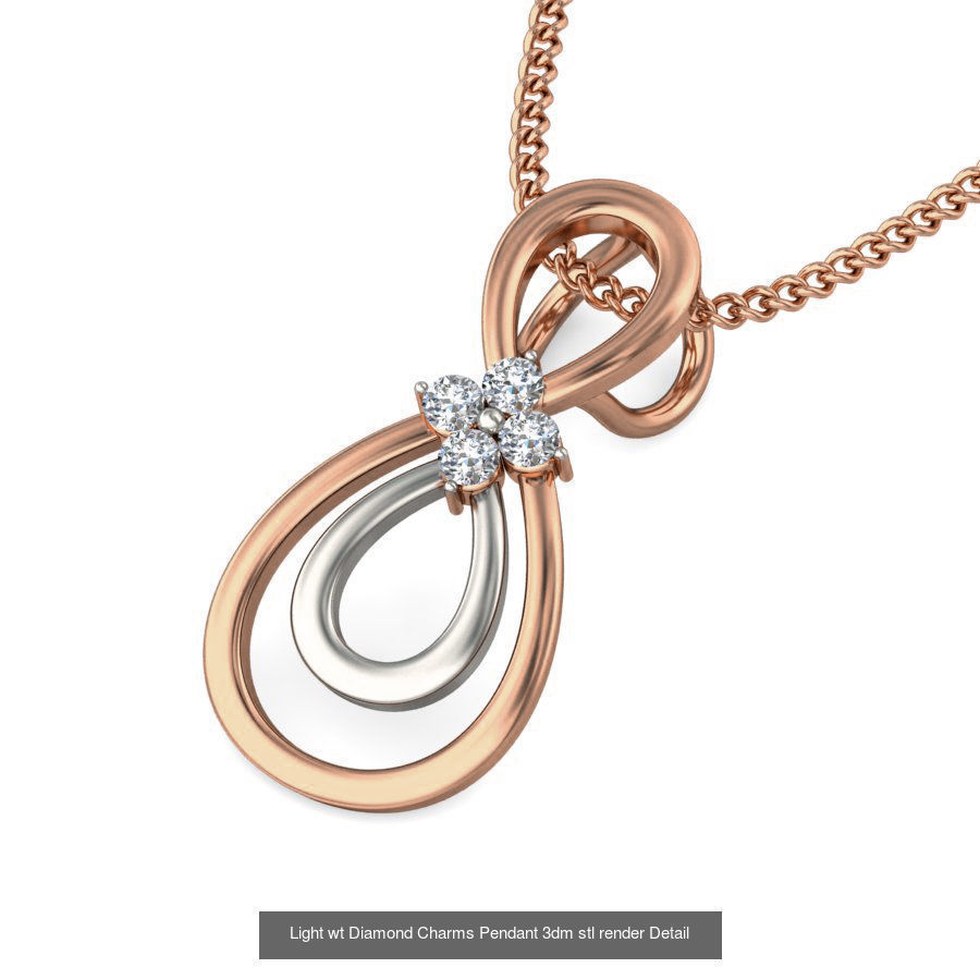 153 Light wt Diamond Charms Pendant 3dm stl render Detail 3D Model Collection_99