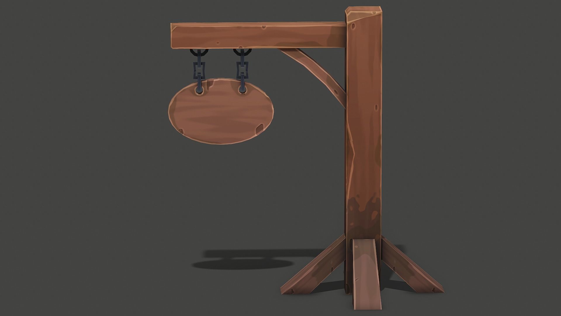 Stylized Sign Post - PBR Game Ready Low-poly 3D model_2