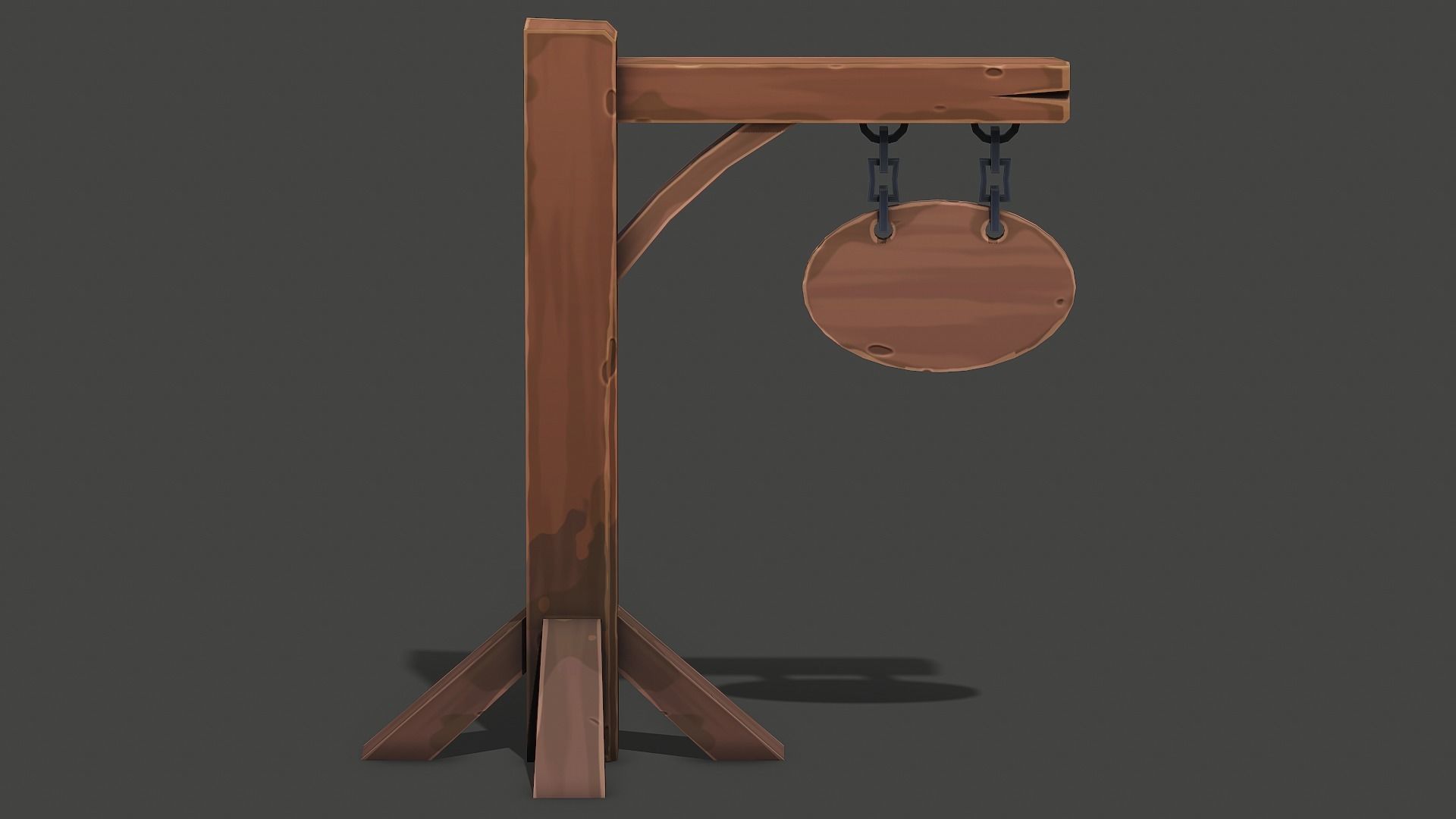 Stylized Sign Post - PBR Game Ready Low-poly 3D model_4