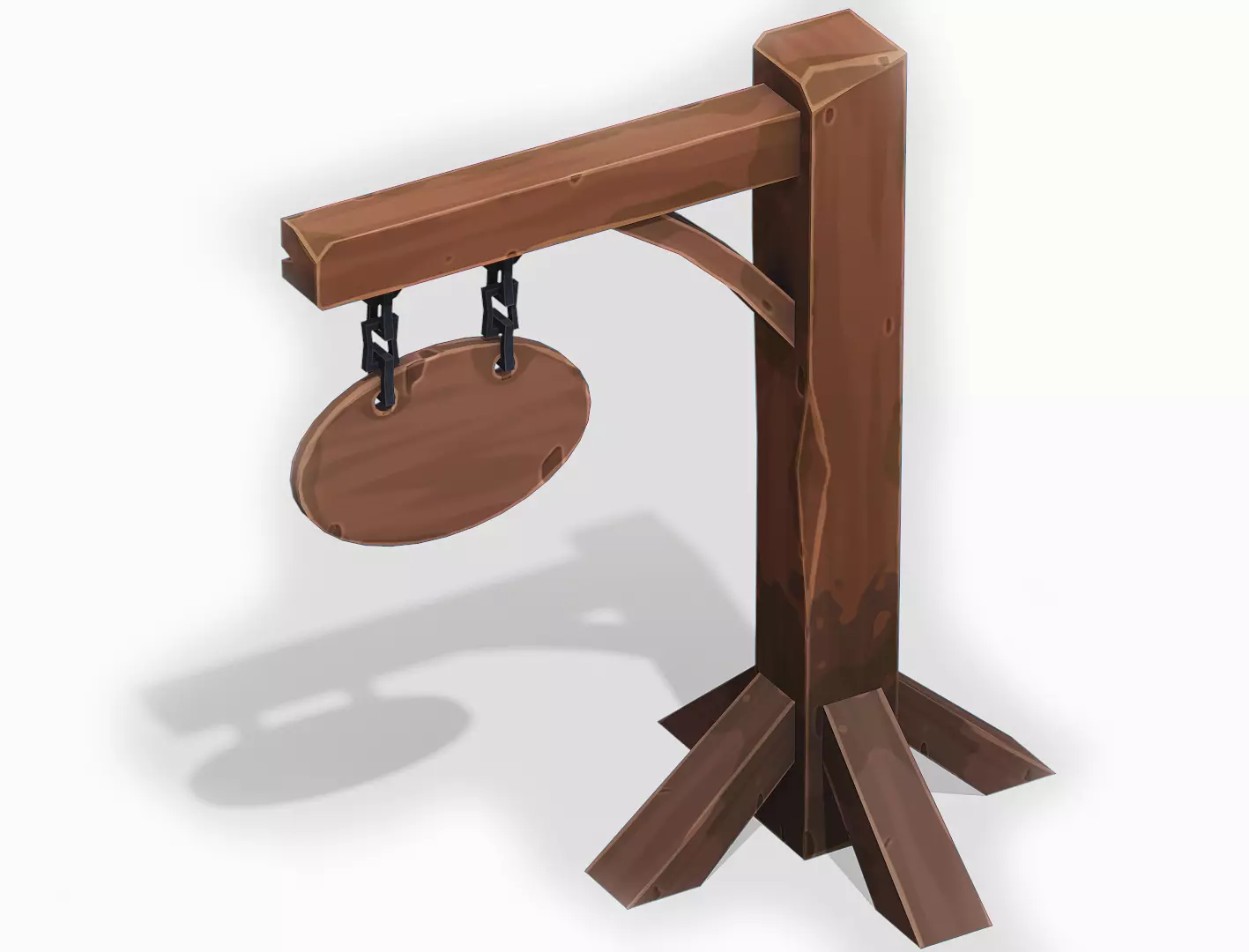 Stylized Sign Post - PBR Game Ready Low-poly 3D model_0