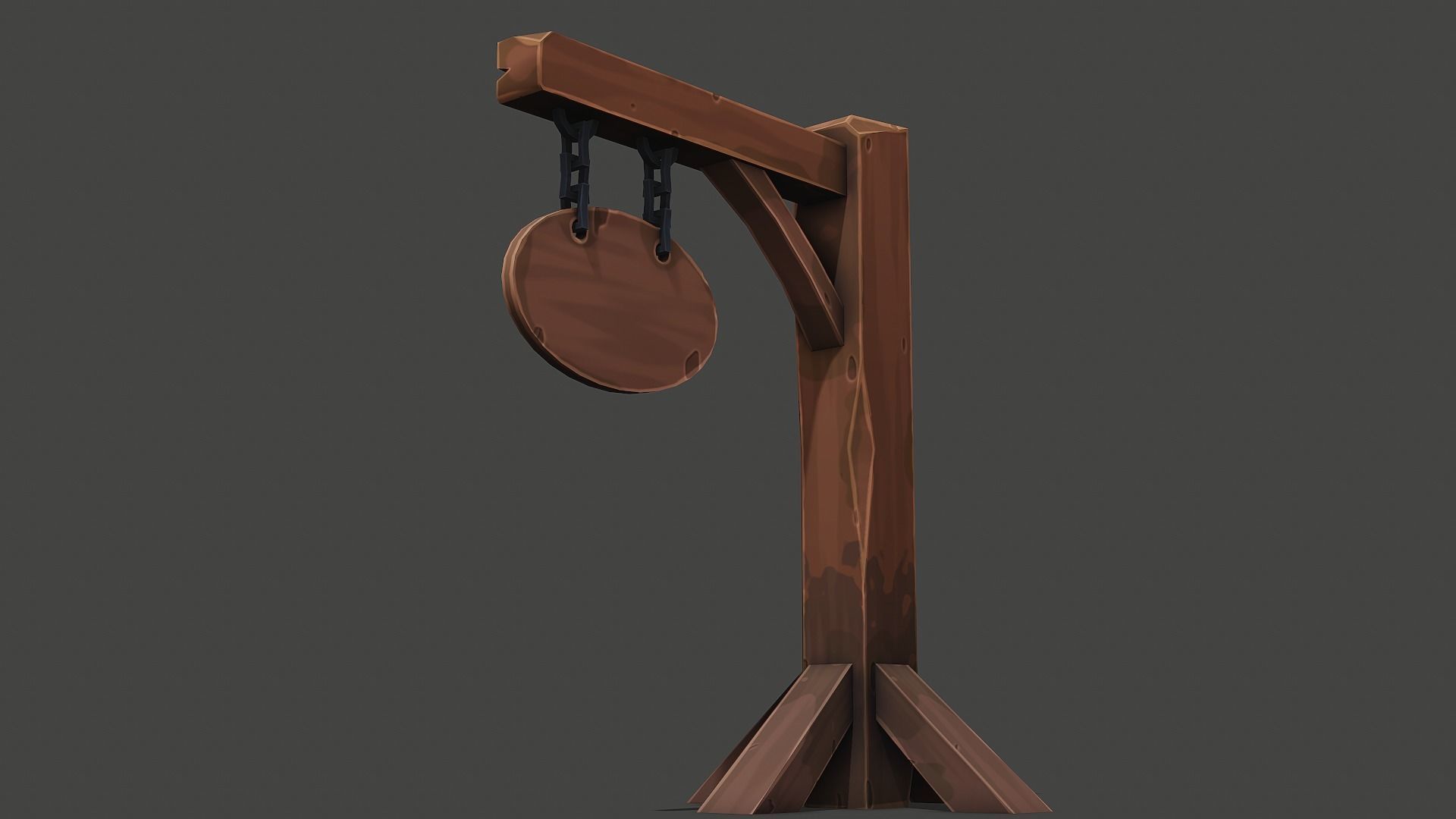 Stylized Sign Post - PBR Game Ready Low-poly 3D model_6