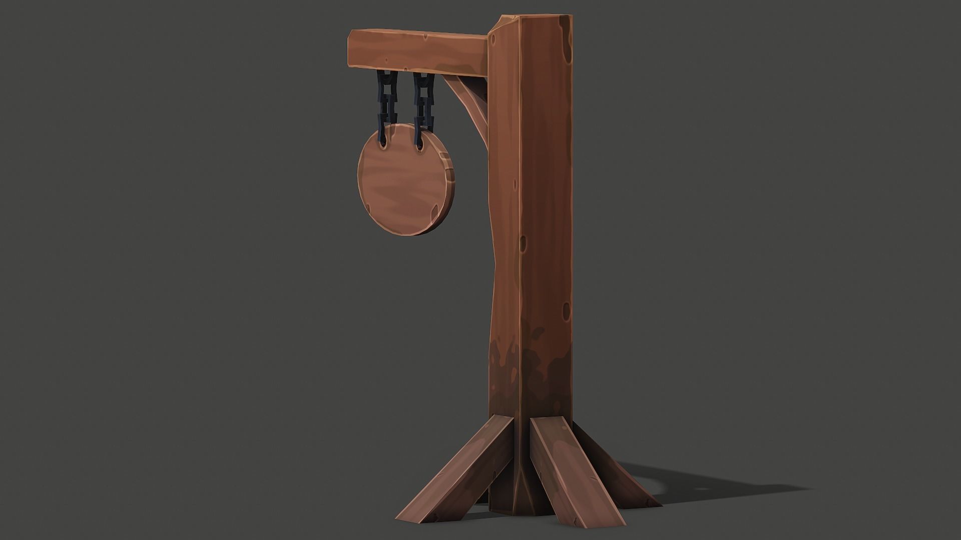 Stylized Sign Post - PBR Game Ready Low-poly 3D model_3