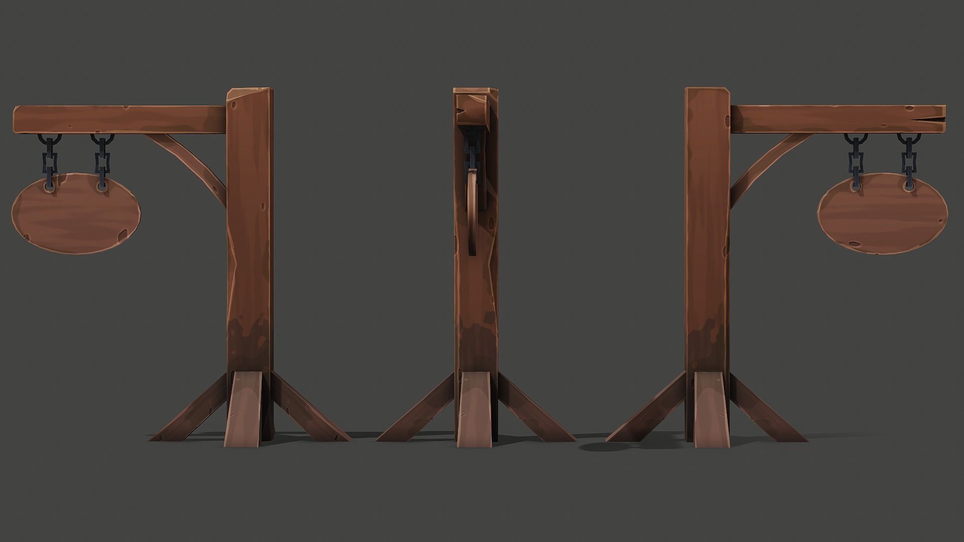Stylized Sign Post - PBR Game Ready Low-poly 3D model_9