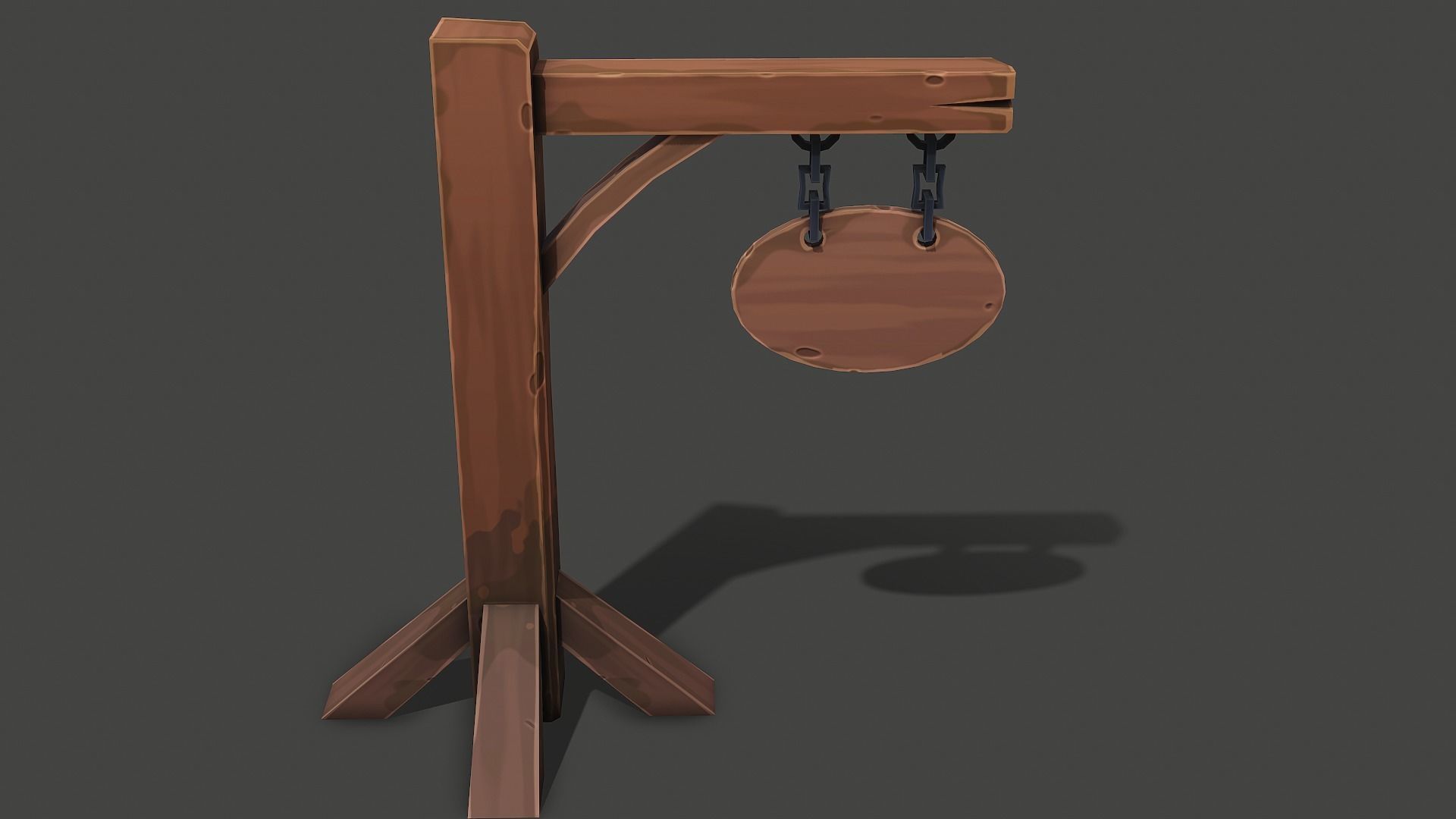 Stylized Sign Post - PBR Game Ready Low-poly 3D model_7