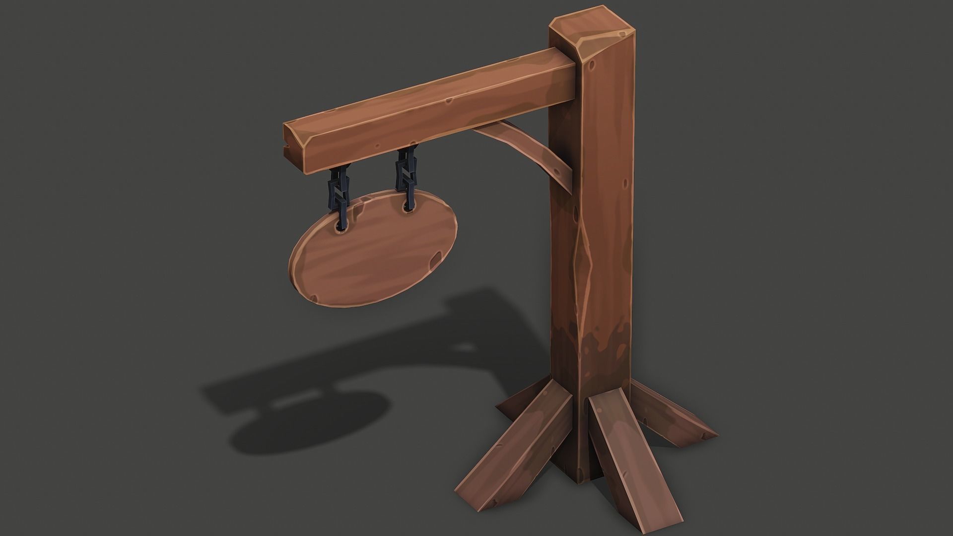 Stylized Sign Post - PBR Game Ready Low-poly 3D model_1