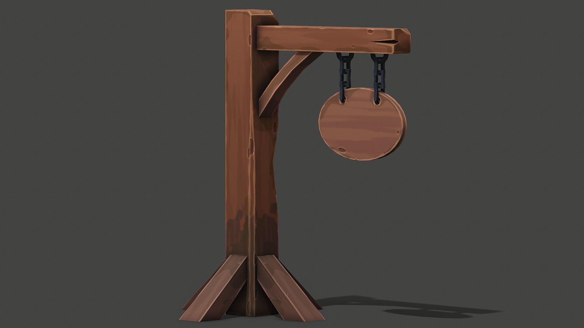 Stylized Sign Post - PBR Game Ready Low-poly 3D model_5