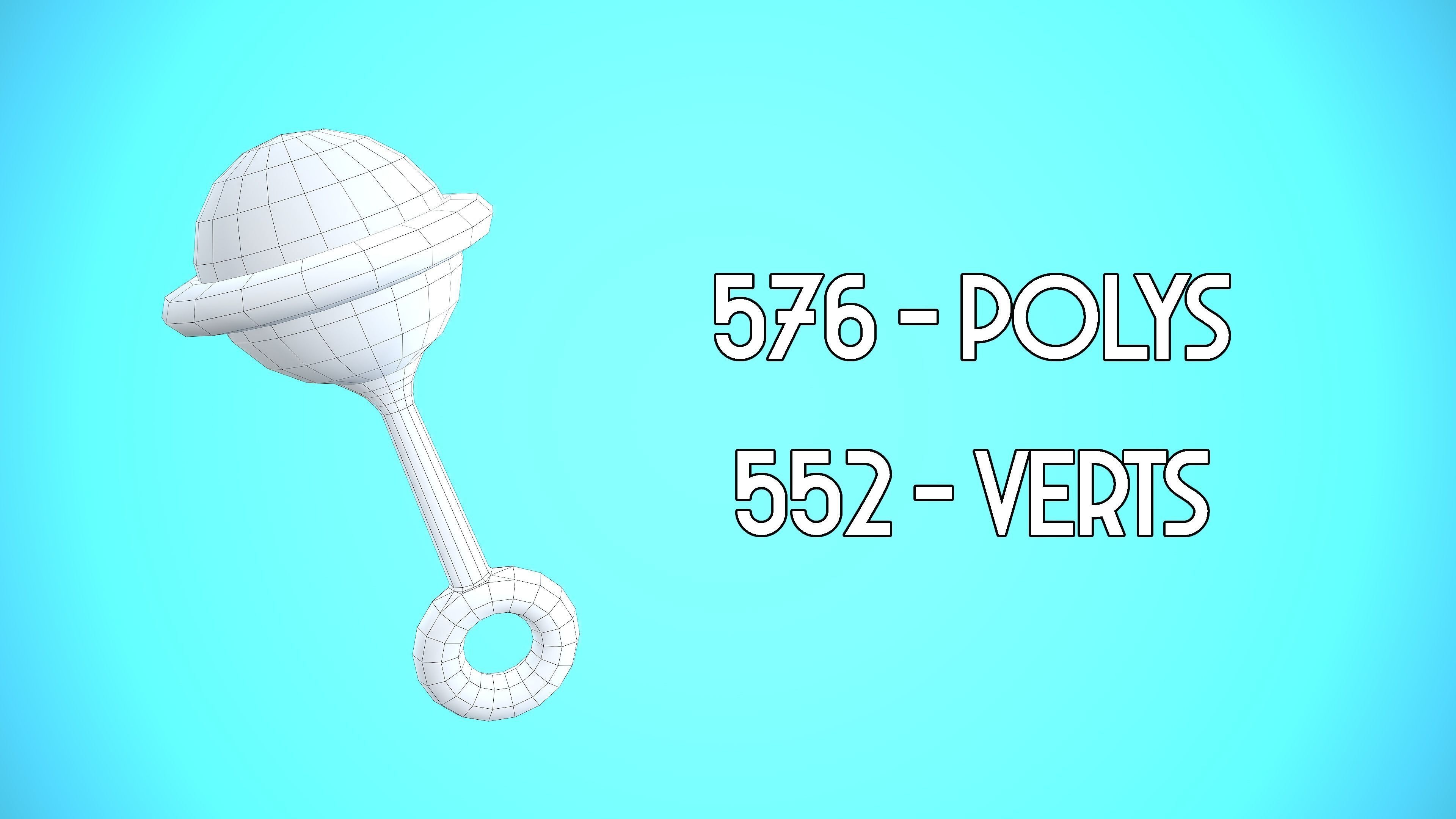RATTLE CARTOON STYLIZED Low-poly 3D model_4
