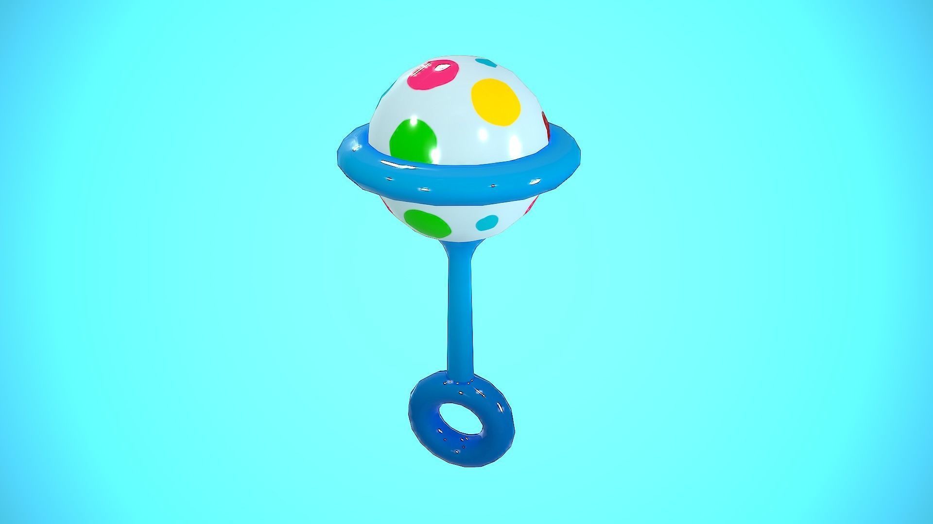 RATTLE CARTOON STYLIZED Low-poly 3D model_7