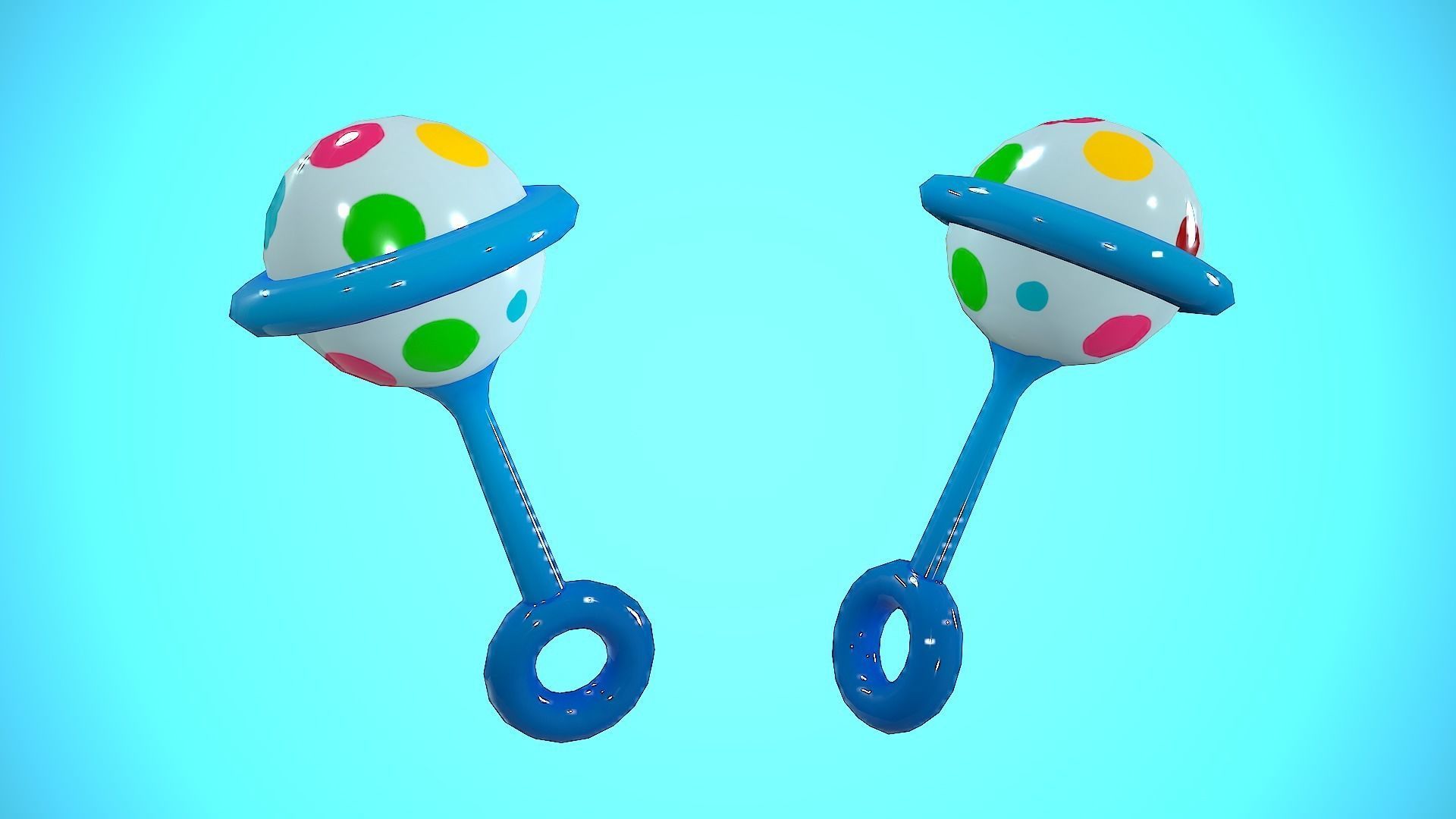 RATTLE CARTOON STYLIZED Low-poly 3D model_3
