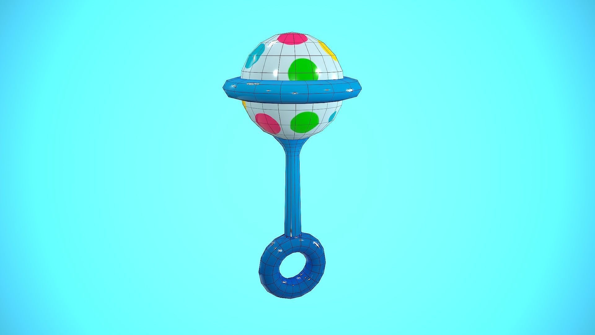 RATTLE CARTOON STYLIZED Low-poly 3D model_8