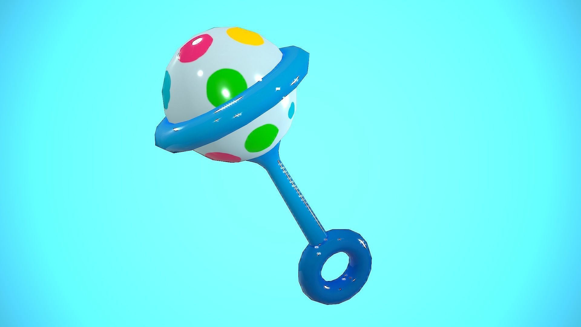 RATTLE CARTOON STYLIZED Low-poly 3D model_5