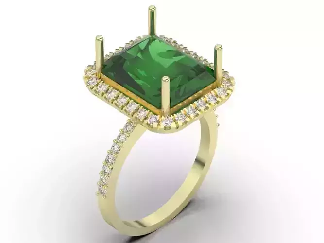 emerald engagement ring gold silver
