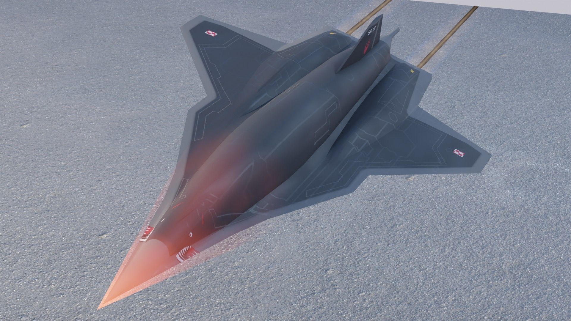 Lockheed Martin SR-72 Son of Blackbird Low-poly 3D model_13