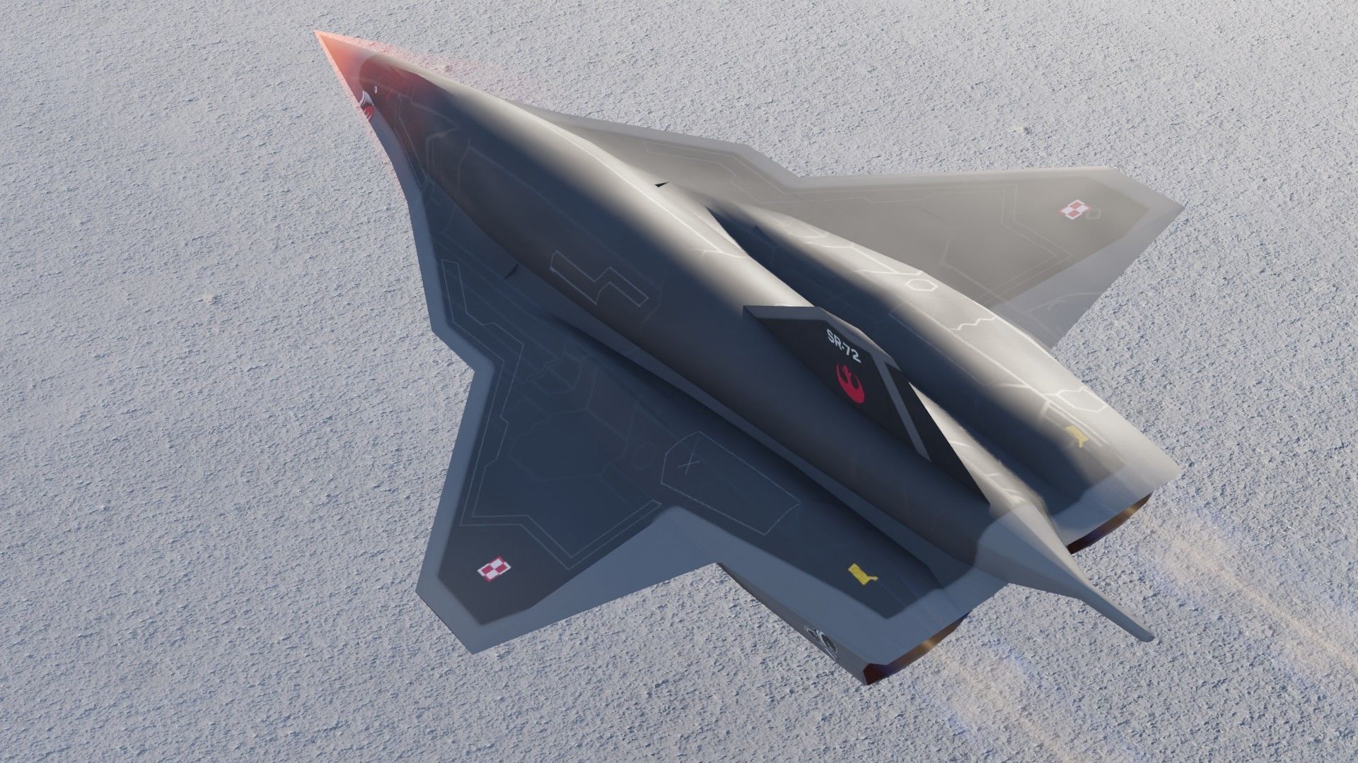 Lockheed Martin SR-72 Son of Blackbird Low-poly 3D model_14