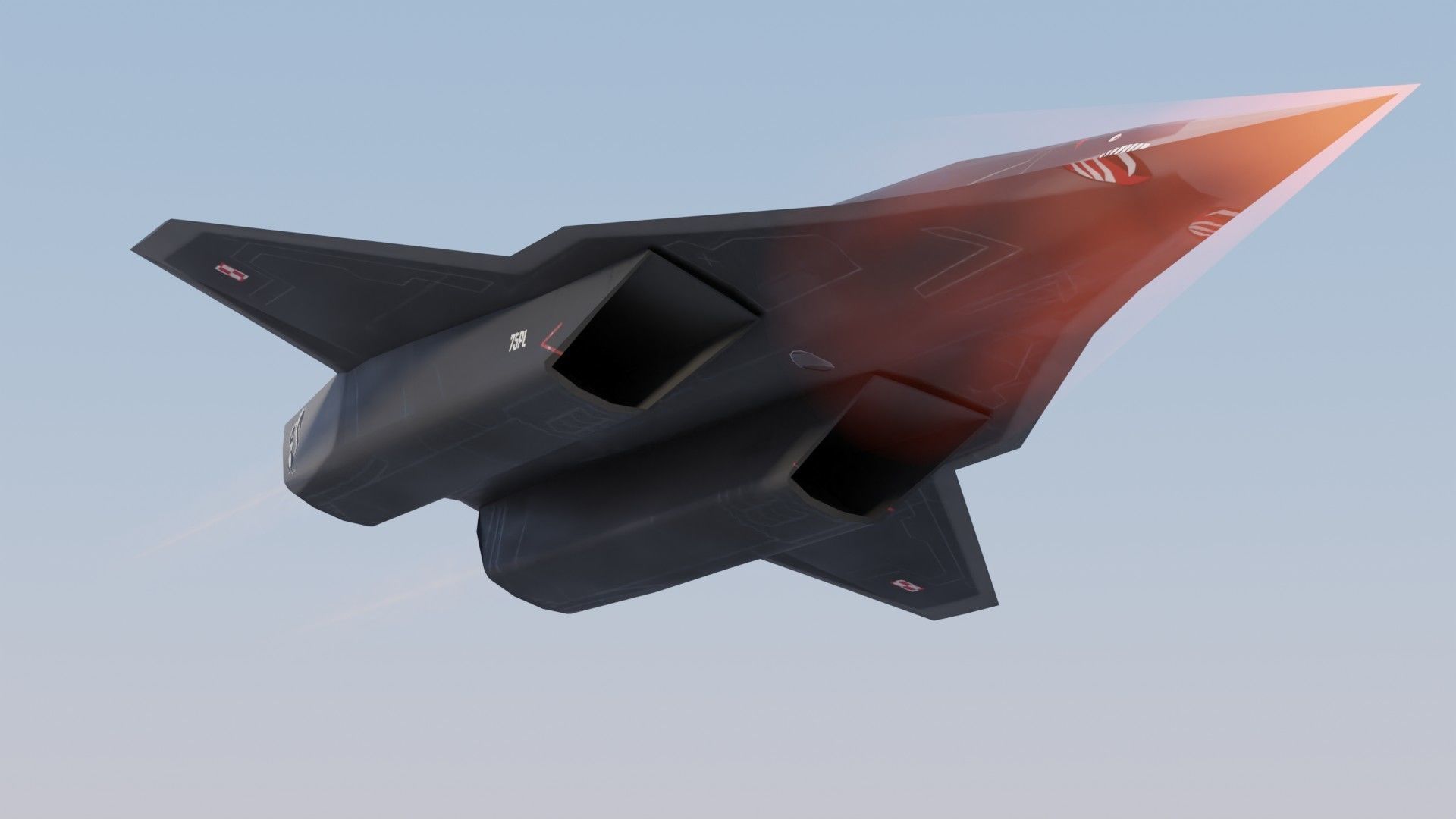 Lockheed Martin SR-72 Son of Blackbird Low-poly 3D model_11