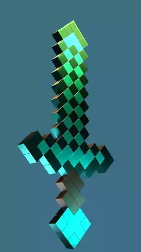 MNECRAFT DIAMOND SWORD Low-poly 3D model