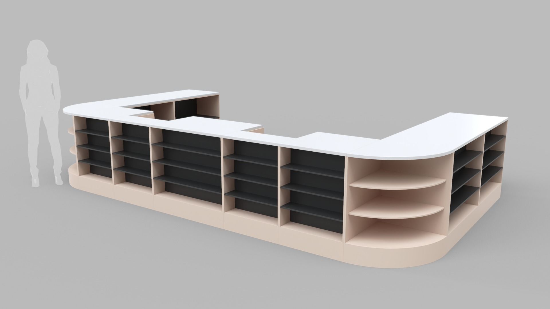 Counter Cashier Modules 2 3D model_4