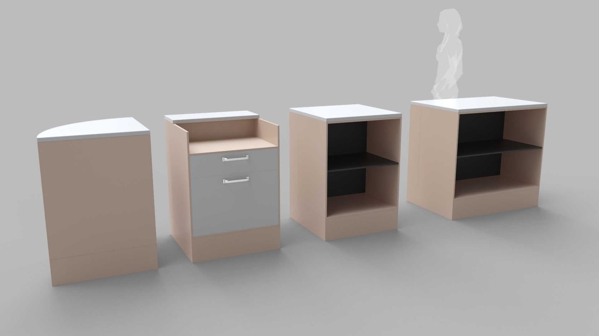 Counter Cashier Modules 2 3D model_1