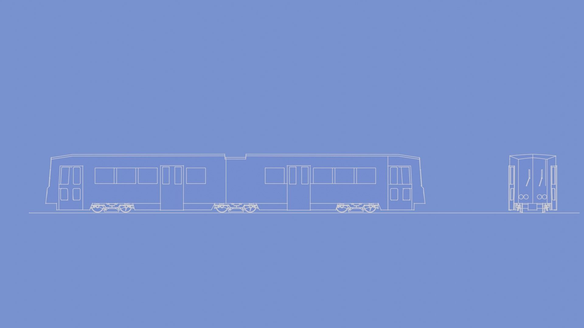 Boeing-Vertol Standard Light Rail Vehicle Low Poly Low-poly 3D model_1