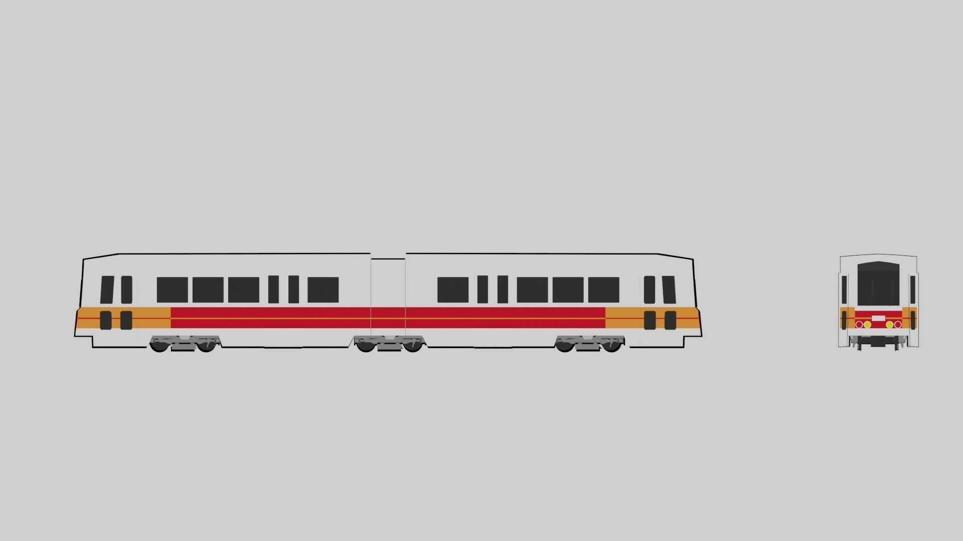 Boeing-Vertol Standard Light Rail Vehicle Low Poly Low-poly 3D model_2