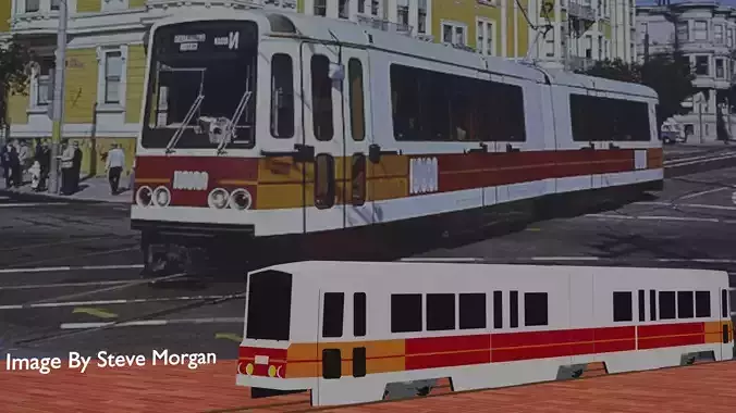 Boeing-Vertol Standard Light Rail Vehicle Low Poly