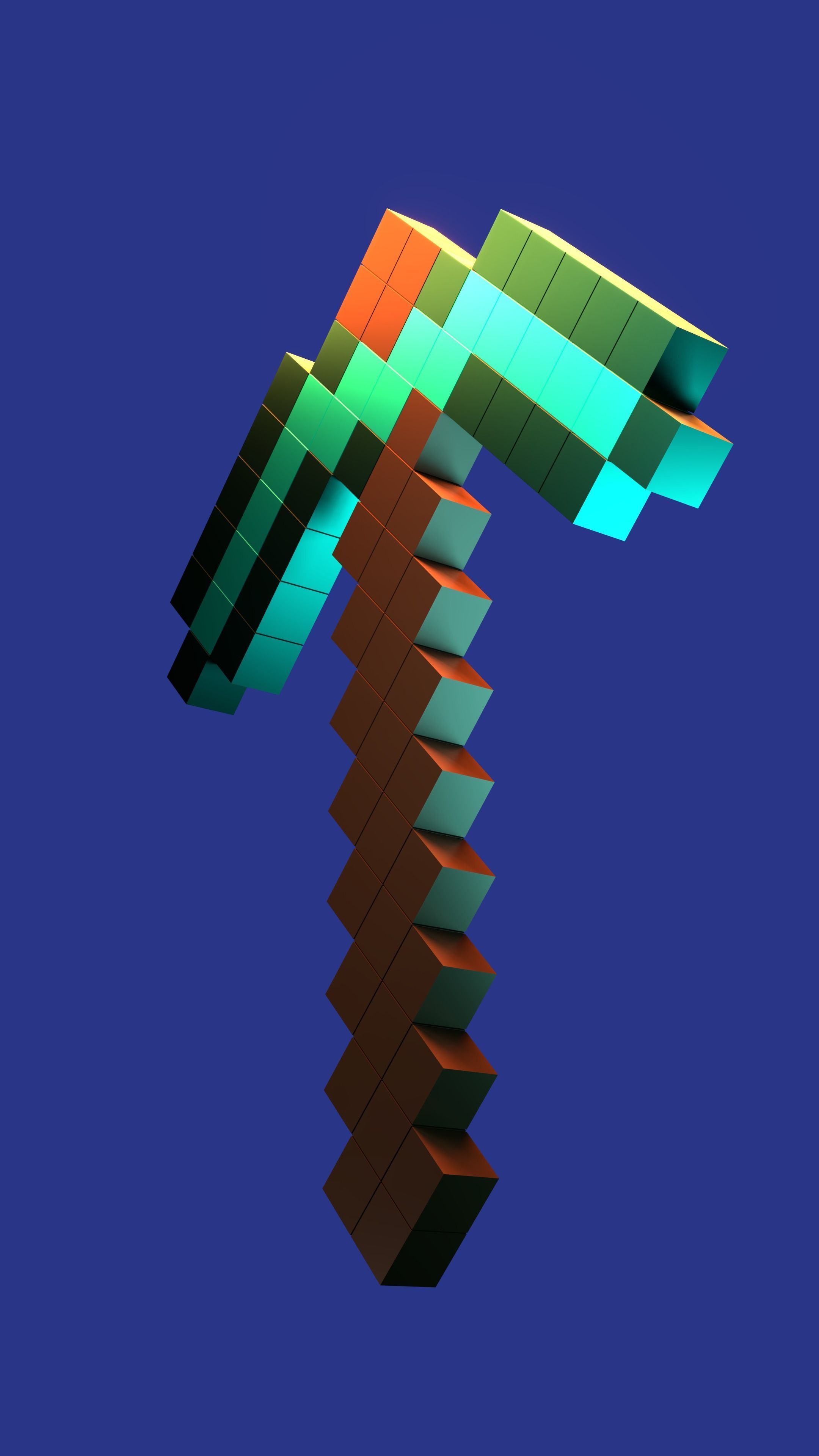 MINECRAFT DIAMOND PICKAXE  Low-poly 3D model_2