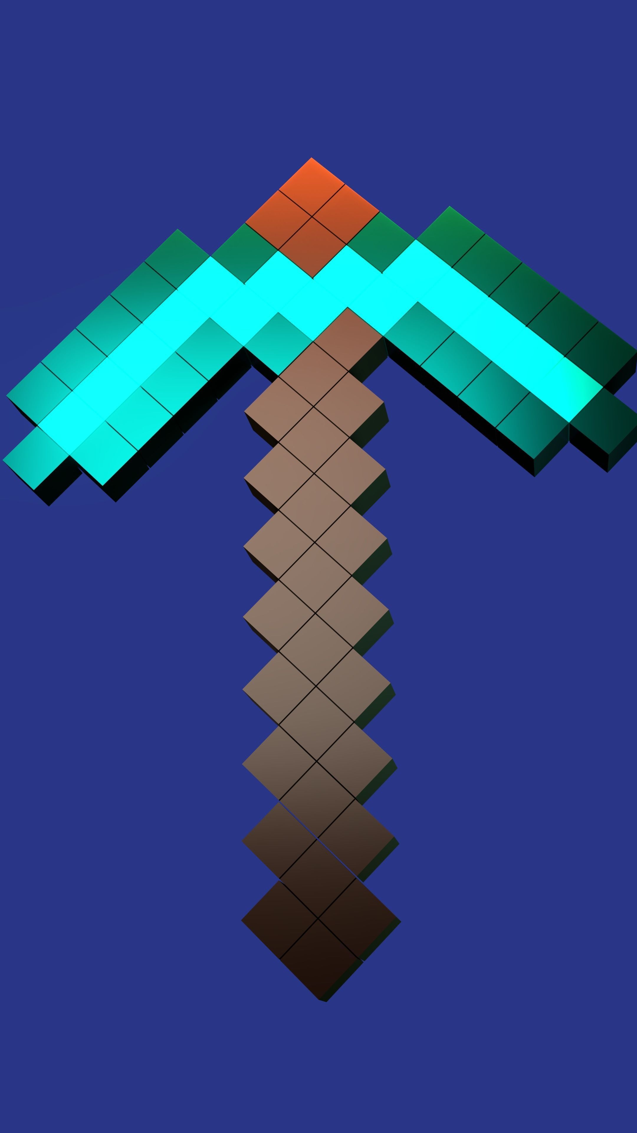 MINECRAFT DIAMOND PICKAXE  Low-poly 3D model_1