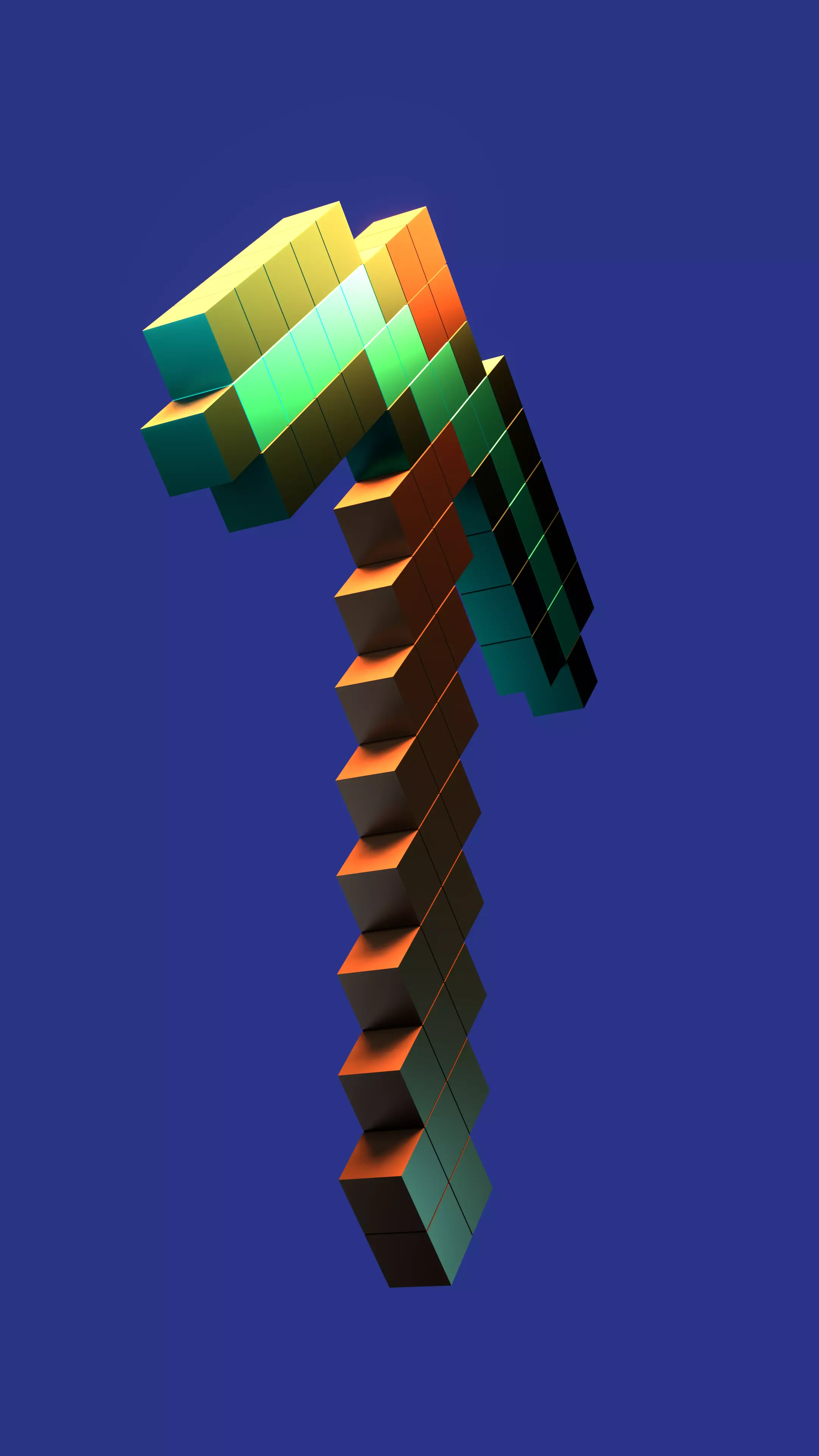 MINECRAFT DIAMOND PICKAXE  Low-poly 3D model_0