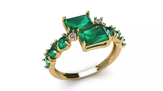 Emerald and Diamond Ring
