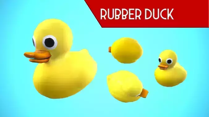 RUBBER DUCK CARTOON STYLIZED Low-poly 3D model