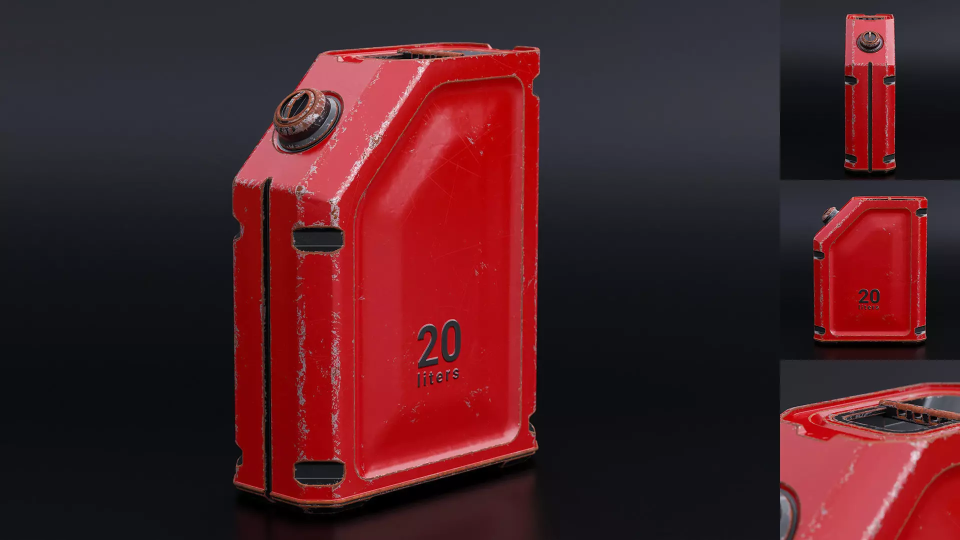 Rusty modern gas can 15x35x45 Low-poly 3D model_0