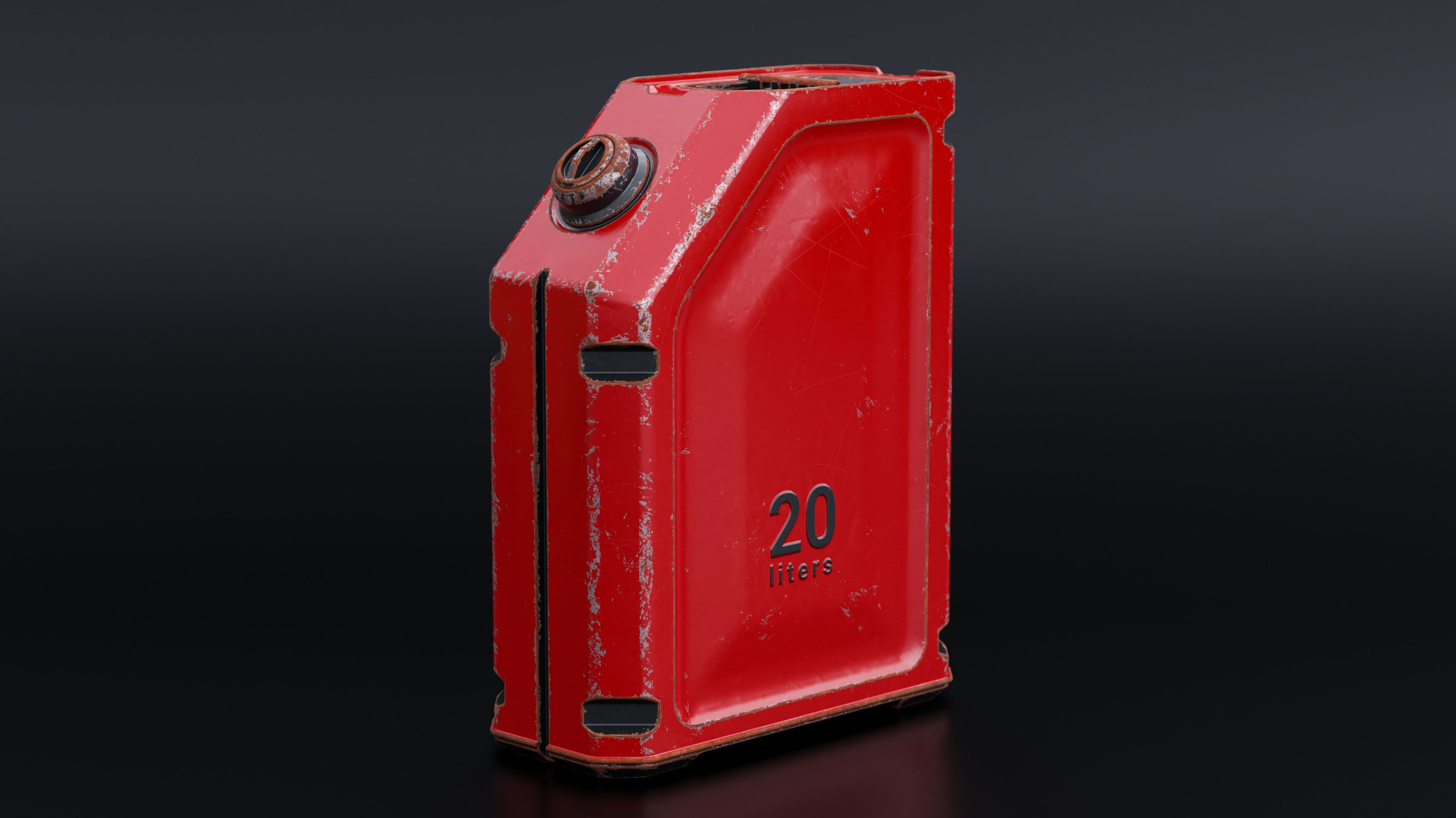 Rusty modern gas can 15x35x45 Low-poly 3D model_3