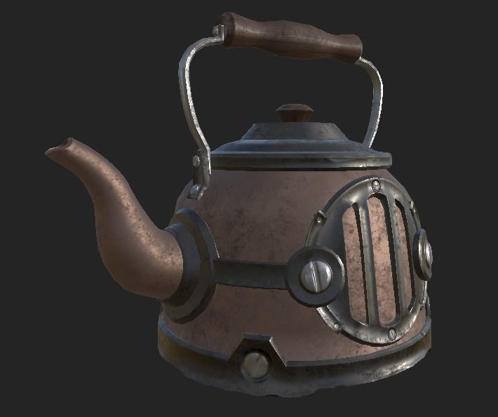 Old Chinese TeaPot 4K PBR  Low-poly 3D model_5