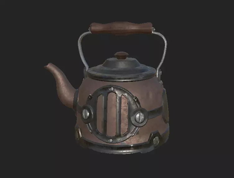 Old Chinese TeaPot 4K PBR  Low-poly 3D model_0