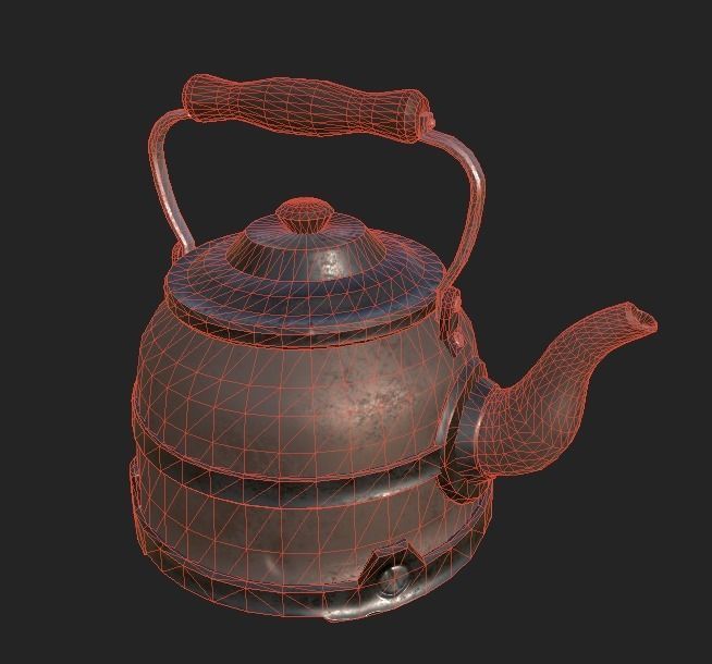 Old Chinese TeaPot 4K PBR  Low-poly 3D model_4