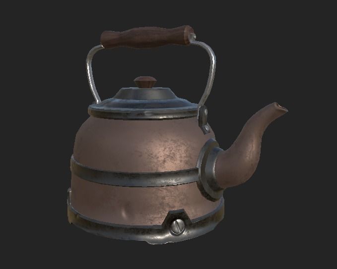 Old Chinese TeaPot 4K PBR  Low-poly 3D model_3