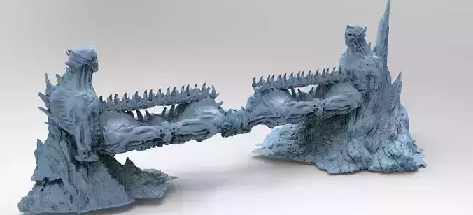 Alien organic Robot statue Mountain 2 