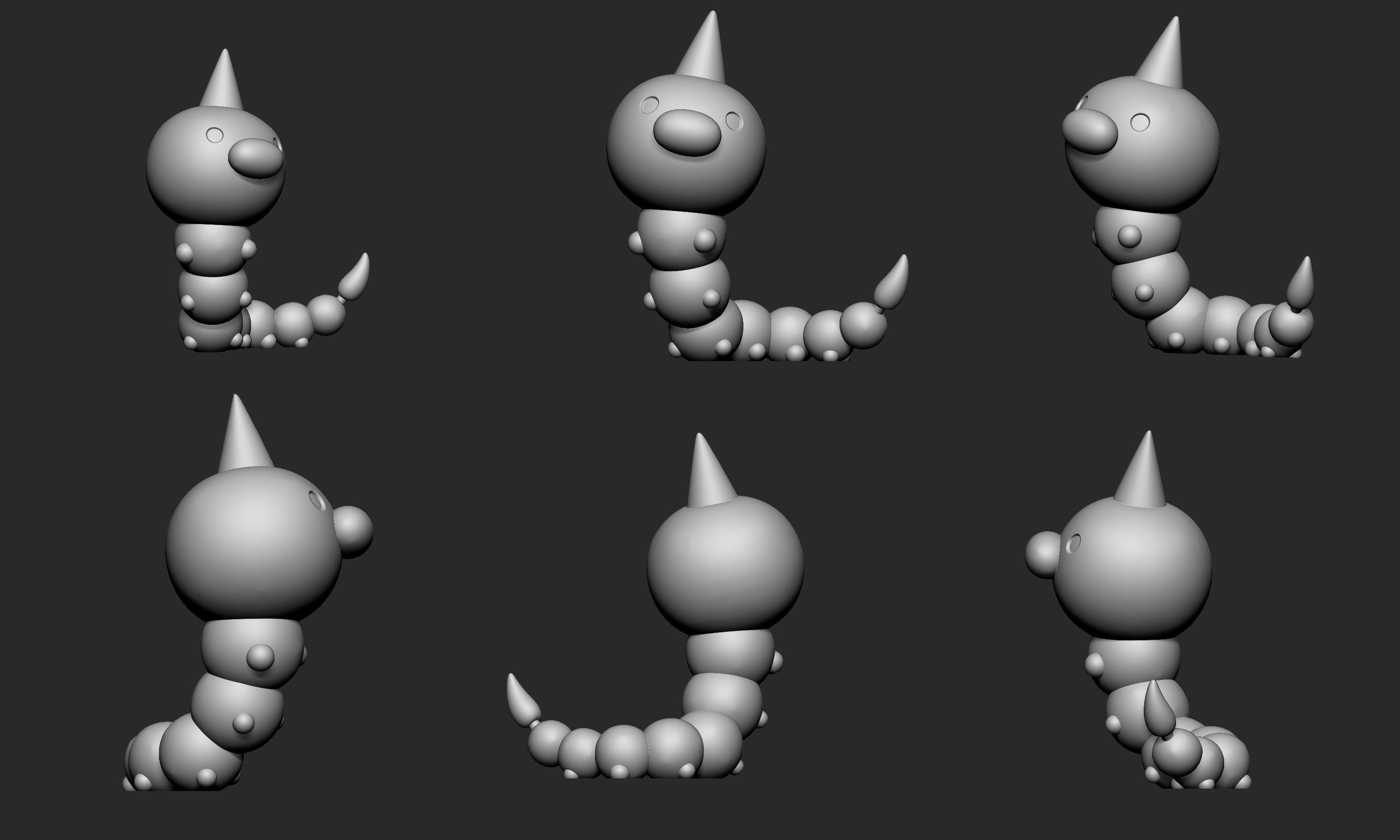 Pokemon - Weedle with 2 poses 3D print model_4