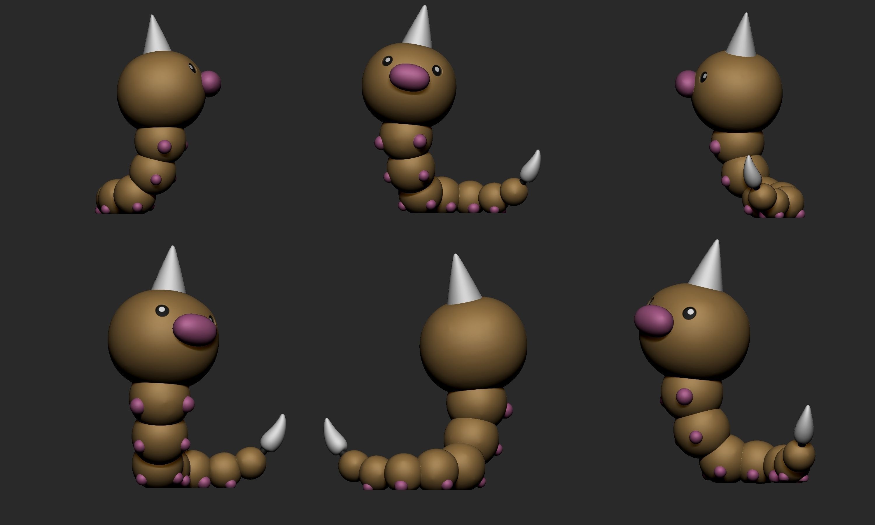 Pokemon - Weedle with 2 poses 3D print model_2