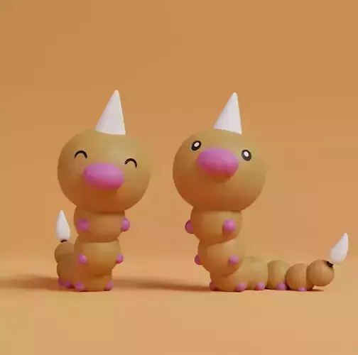 Pokemon - Weedle with 2 poses 3D print model