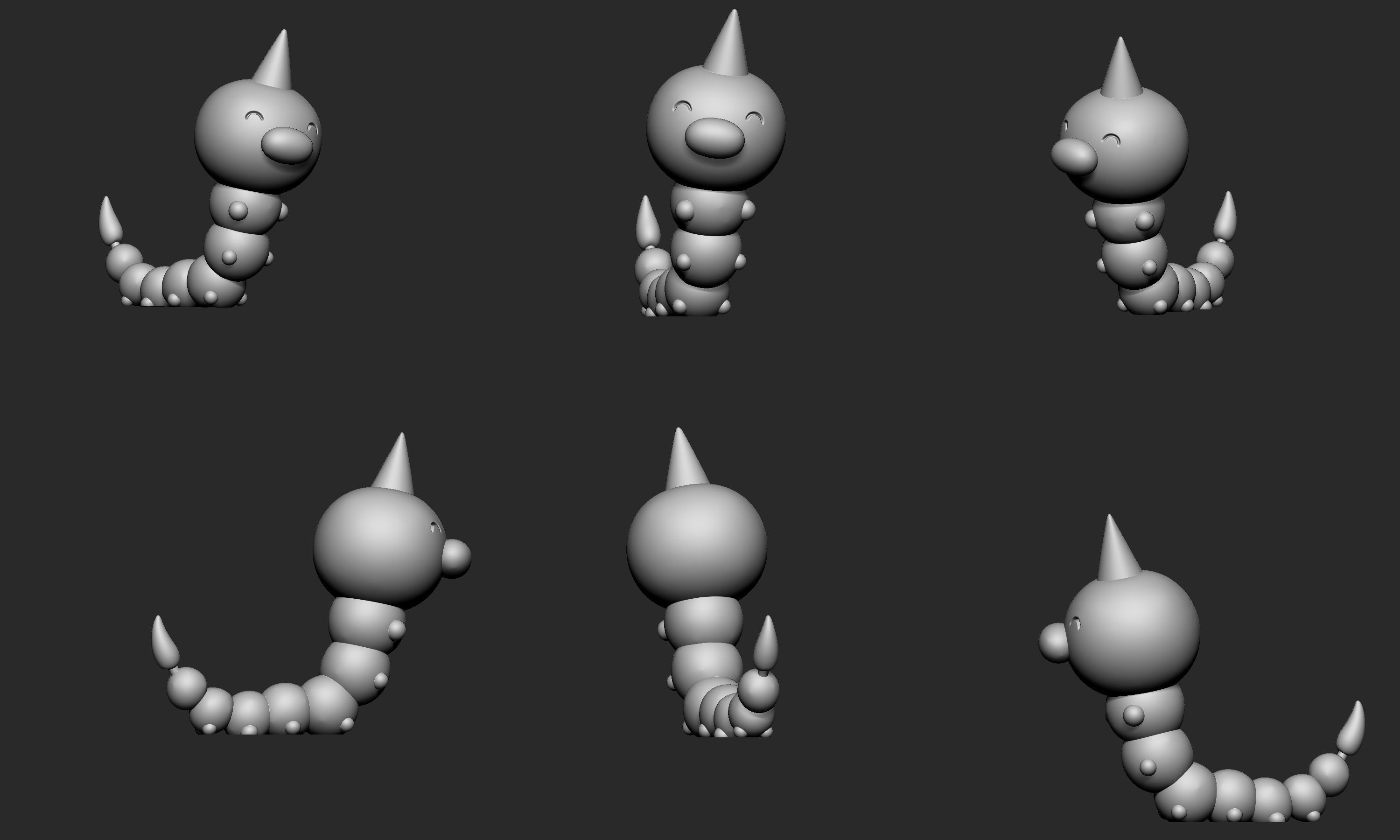 Pokemon - Weedle with 2 poses 3D print model_8