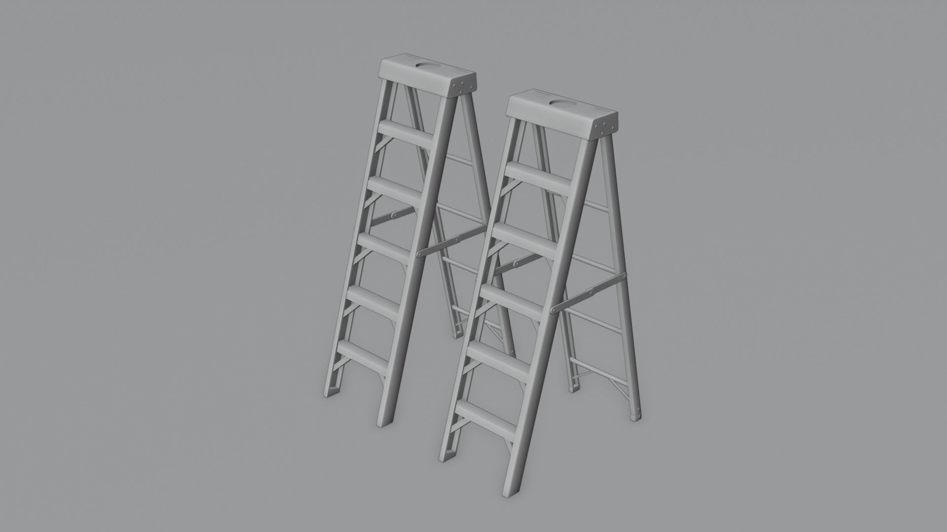 Folding Ladder 4K Textures Low-poly 3D model_2