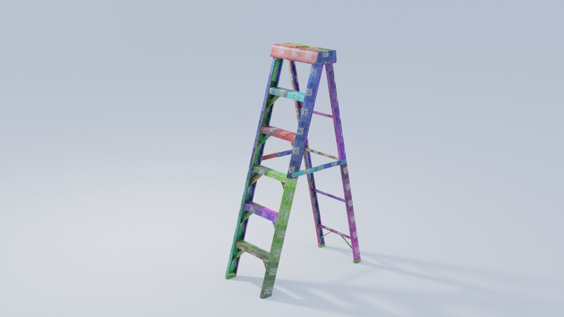 Folding Ladder 4K Textures Low-poly 3D model_8