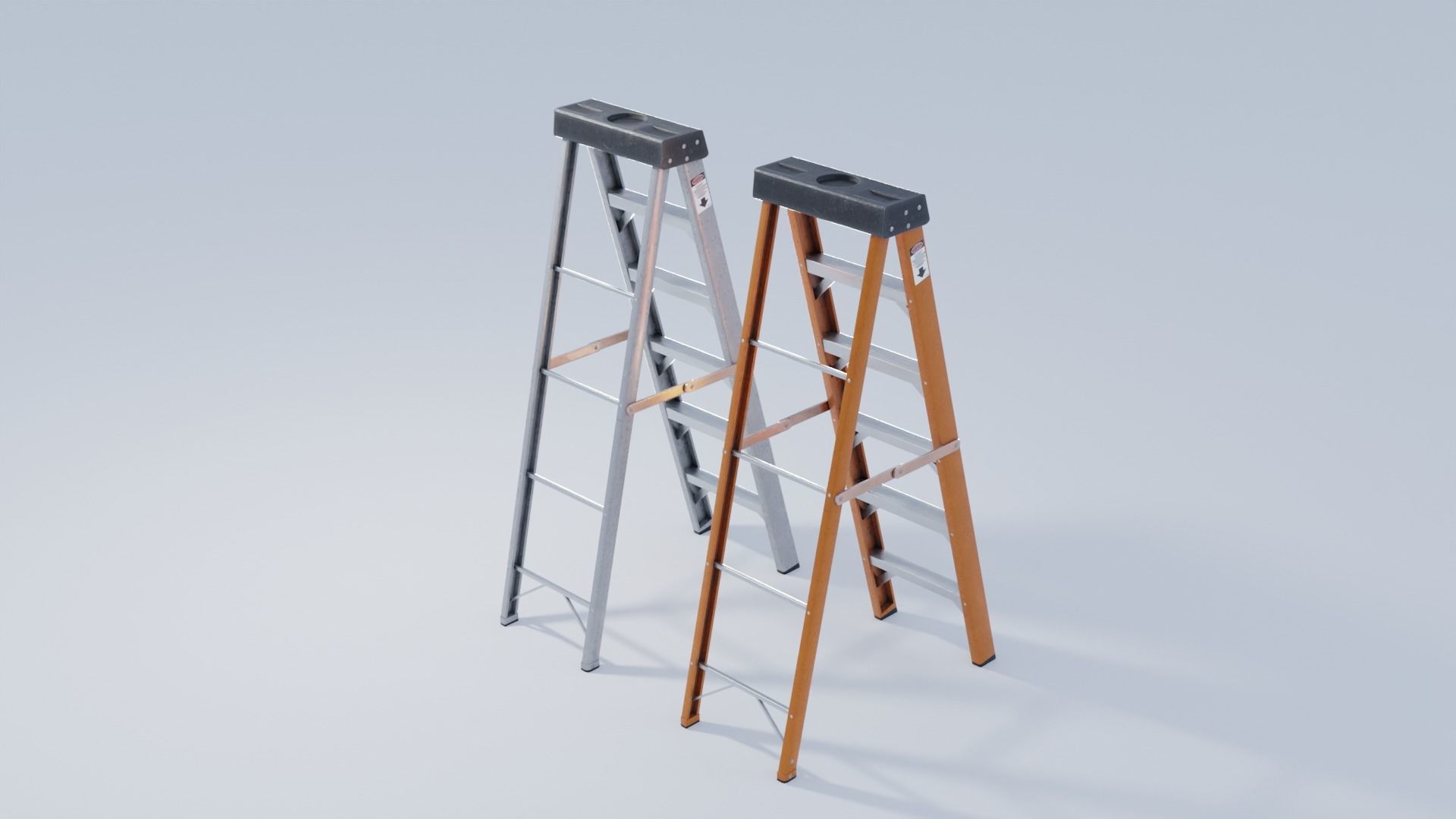 Folding Ladder 4K Textures Low-poly 3D model_3