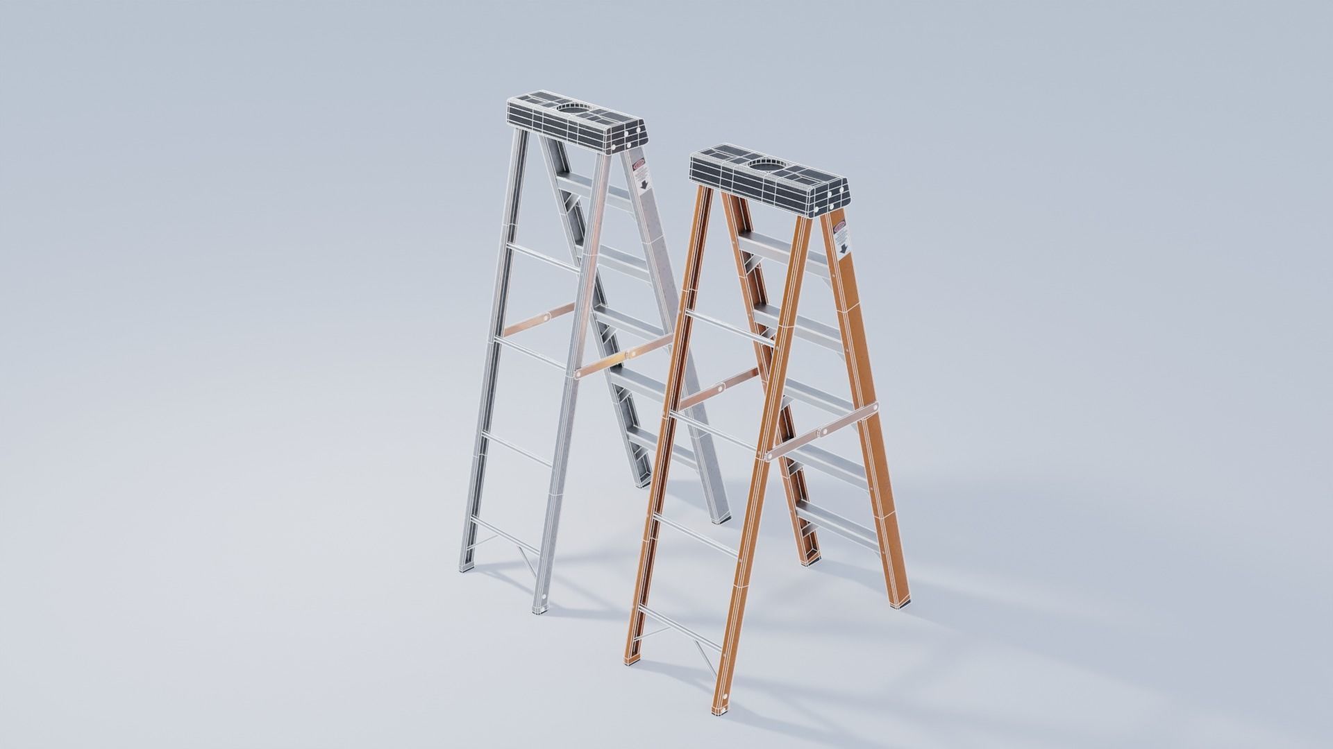 Folding Ladder 4K Textures Low-poly 3D model_4