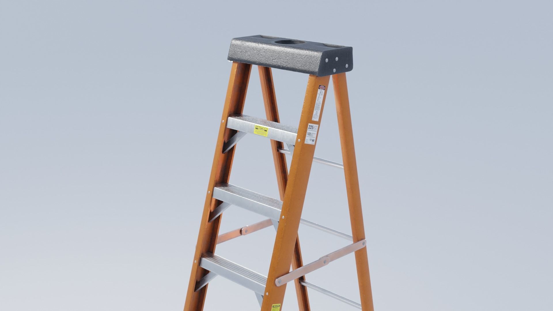 Folding Ladder 4K Textures Low-poly 3D model_5