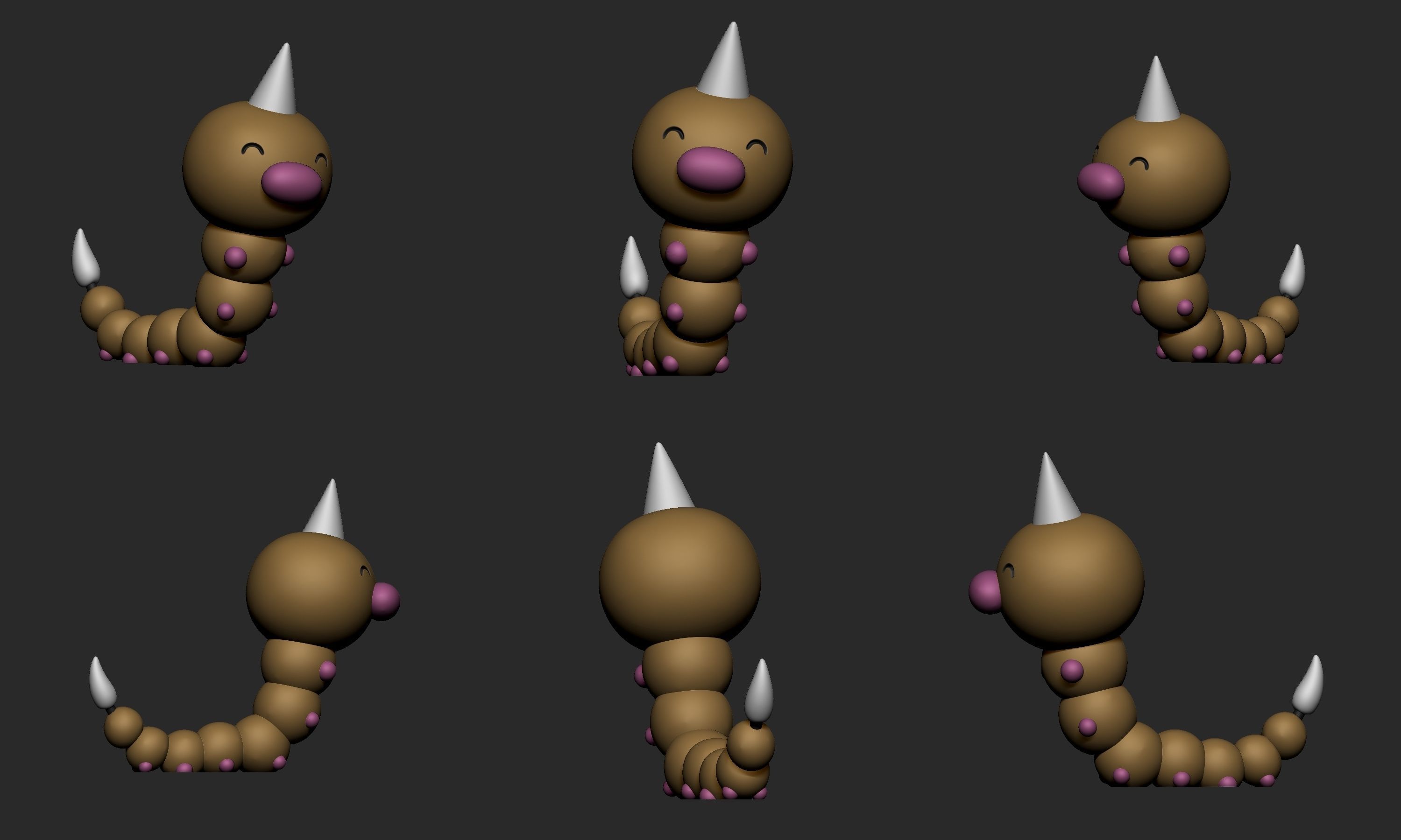 Pokemon - Weedle Kakuna and Beedrill with 2 poses 3D print model_5