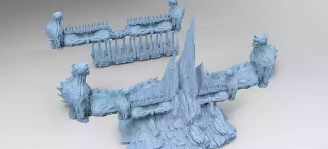 Alien organic Robot statue 3 models