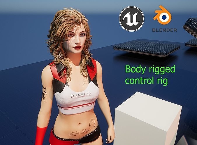 joker Woman rigged 3D model