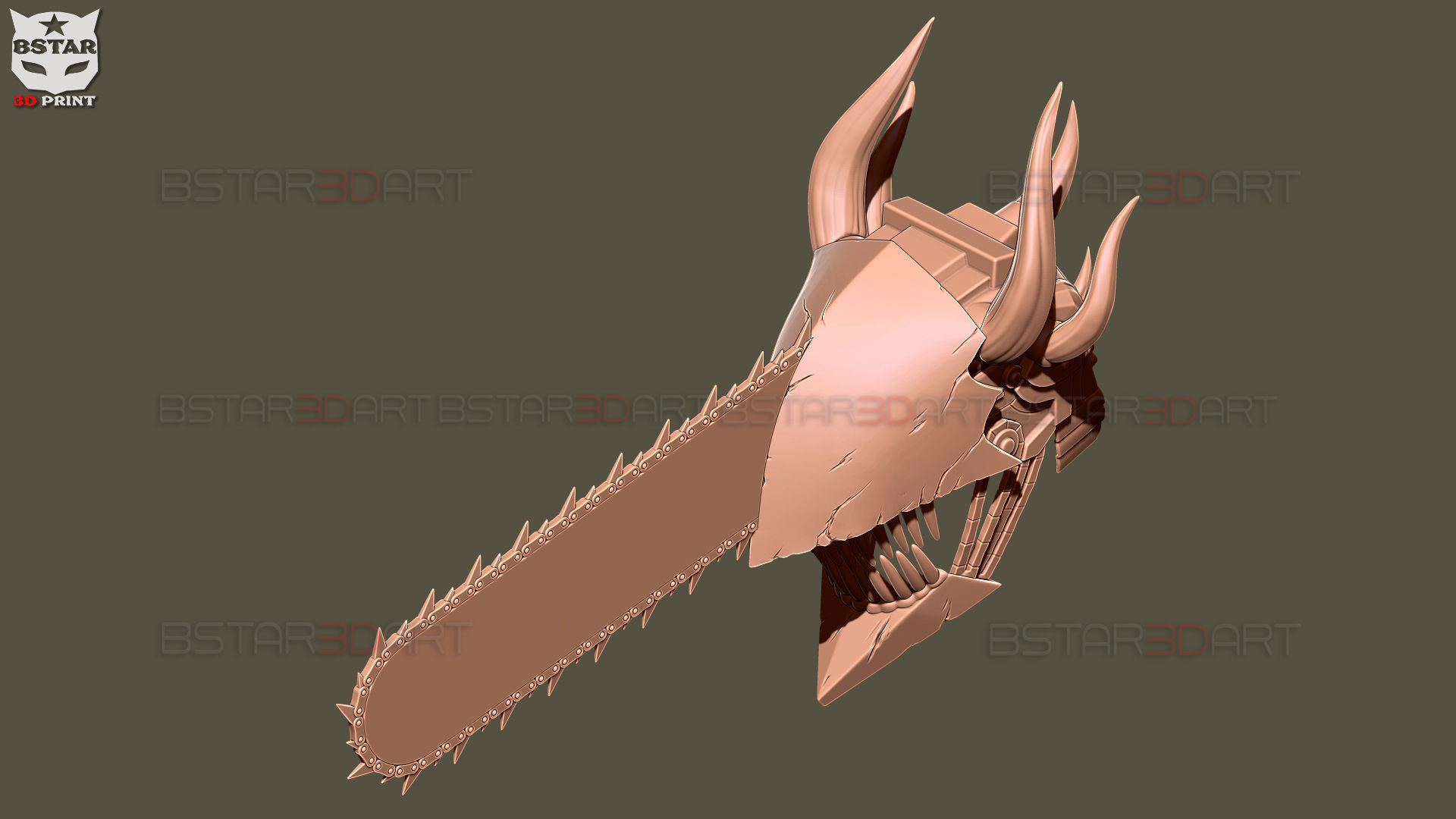 Chainsaw Man Full Form Devil Helmet - Denji Cosplay  3D print model_26